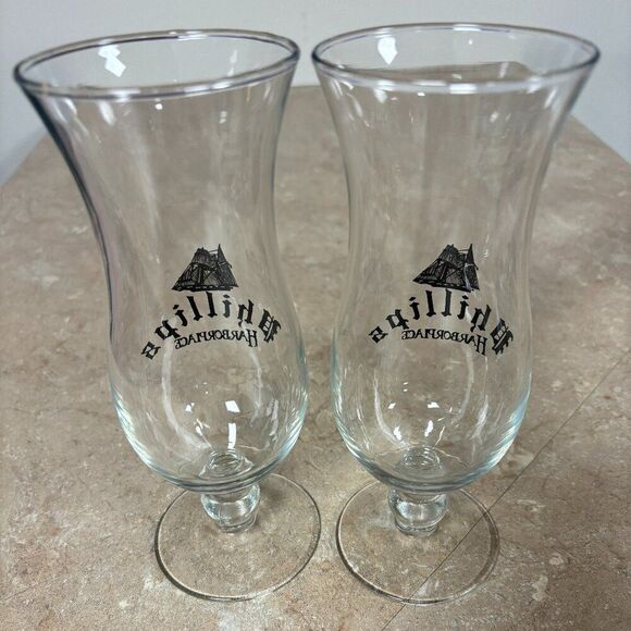Phillips Maryland Seafood Restaurant Harborplace Baltimore Hurricane Glass Set - Picture 2 of 2